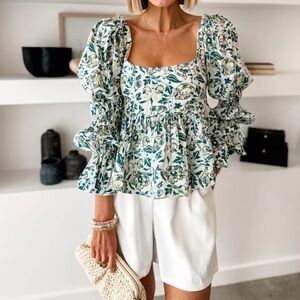 Anthropologie Pilcro Long-Sleeve Babydoll Top size XL